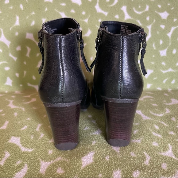 Kenneth Cole Reaction black genuine leather ankle boots booties might win zipper - Picture 4 of 7